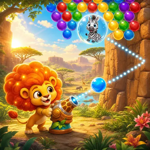 Animal Bubble Safari game