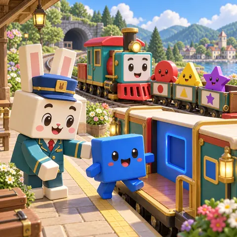Trem em forma de jogo infantil