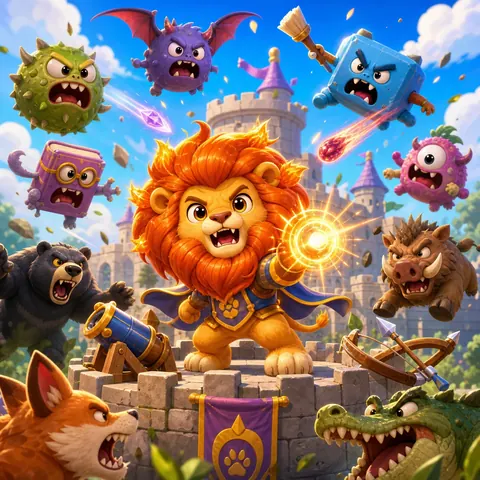 Fantasy Lion Defense browser game
